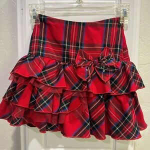 Christmas holidays plaid formal girls skirt size 6x